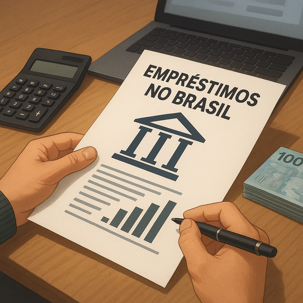 Imagem editorial moderna para empréstimos no Brasil